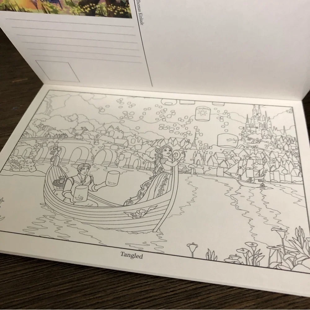 Thomas Kinkade: Disney Princess: Color your own postcards (set of 12 5”x7”) - Picture 2 of 5